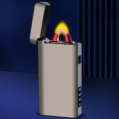 LUMEO – Briquet Électrique Plasma Rechargeable USB | Anti-Vent & Affichage LED