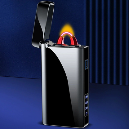 LUMEO – Briquet Électrique Plasma Rechargeable USB | Anti-Vent & Affichage LED